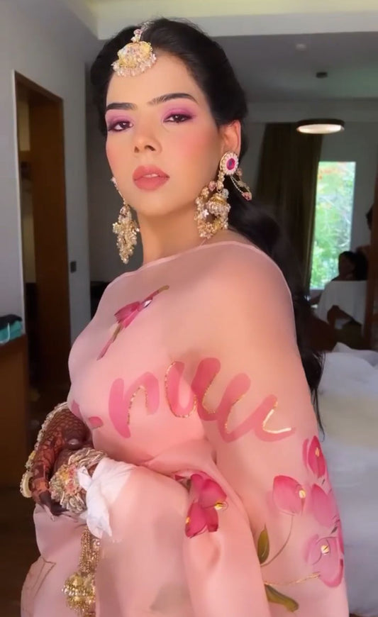 Custom name with Bouganville’s & clouds