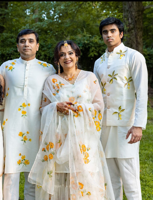 Banana trees on Nehru jacket