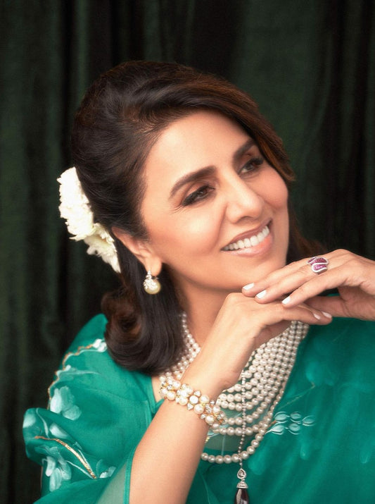 Acnistus on Emerald Green Organza Saree