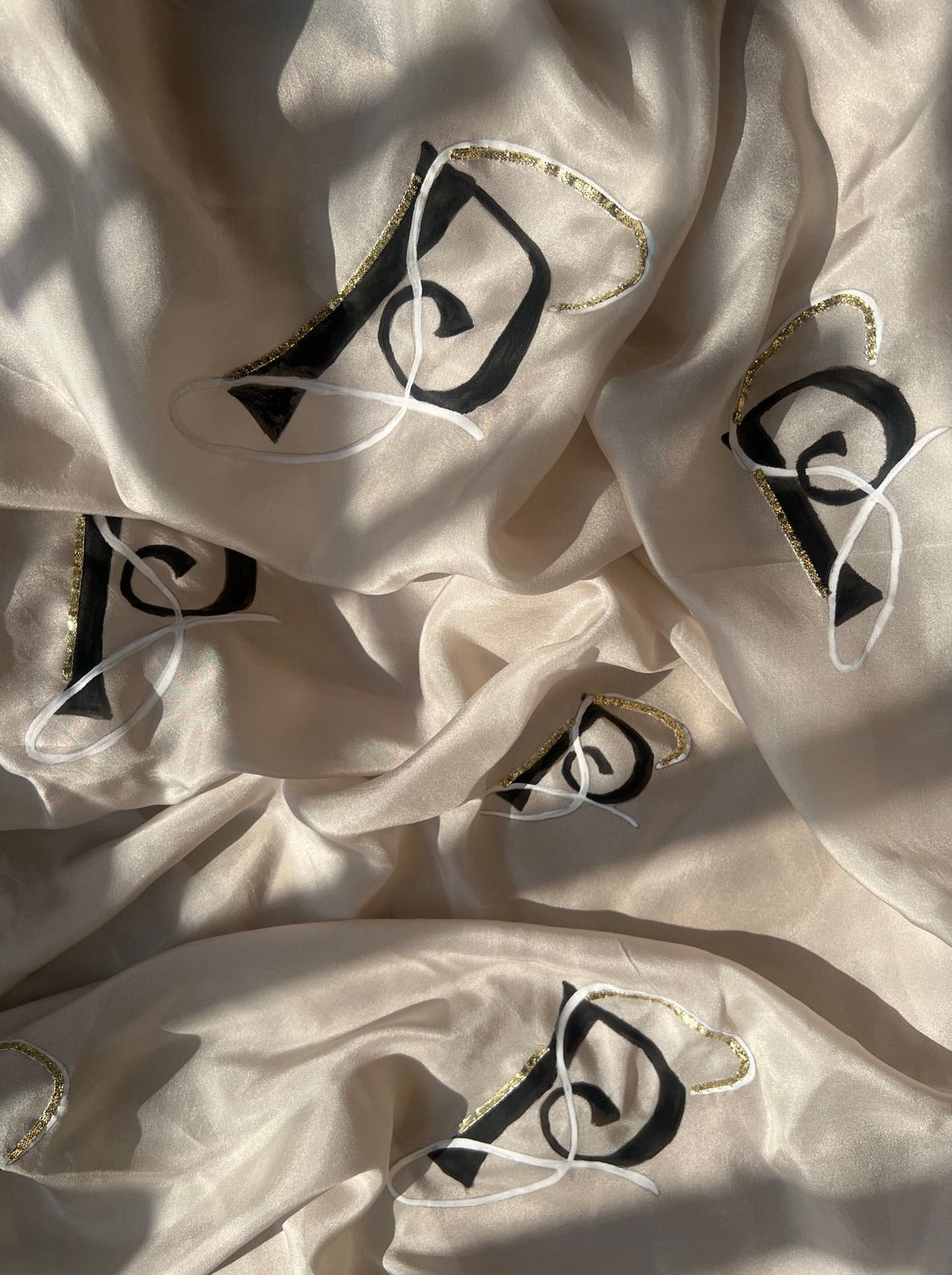 Custom Initials on a Silk Saree