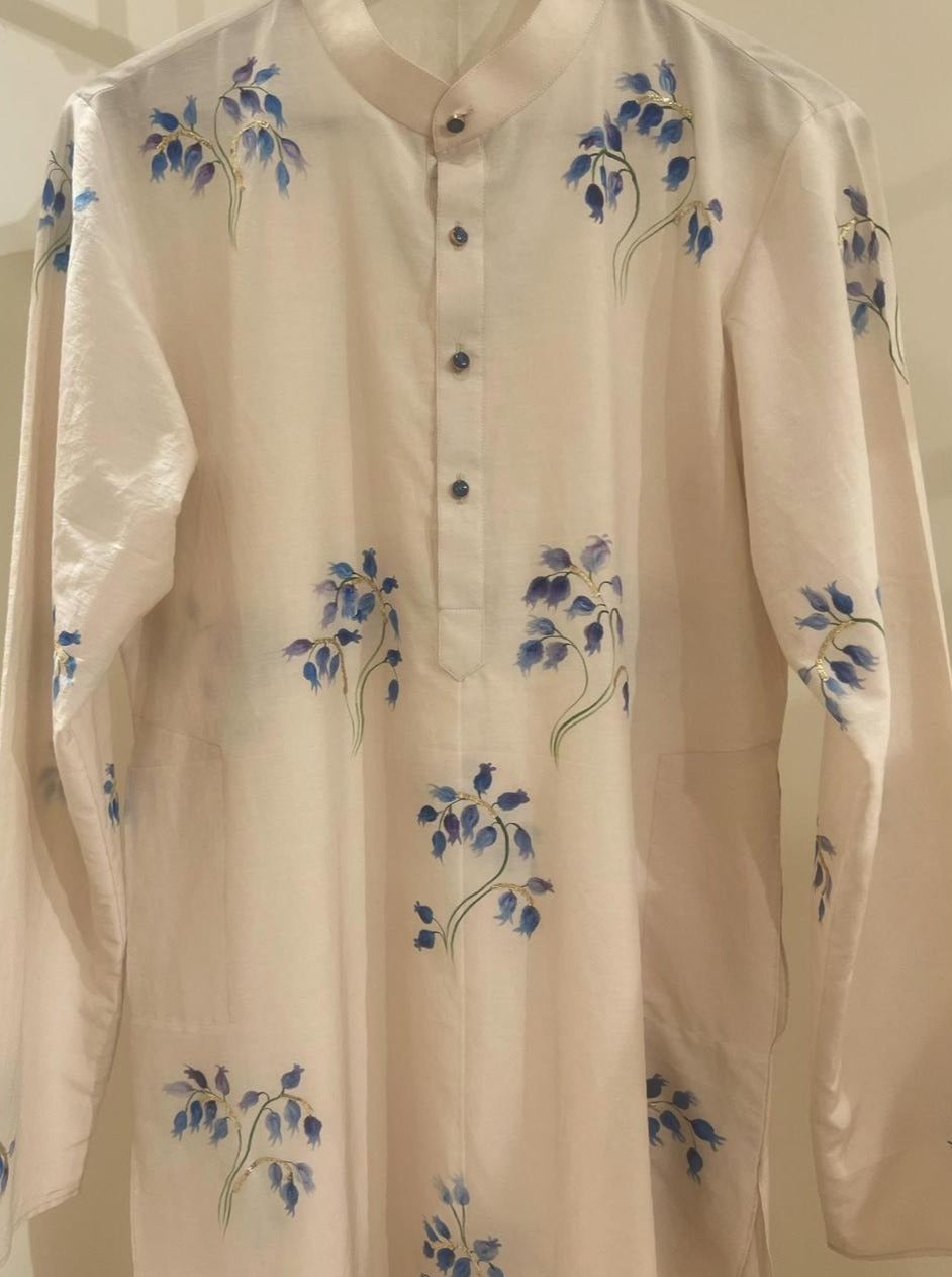 Bluebells on Mens Kurta
