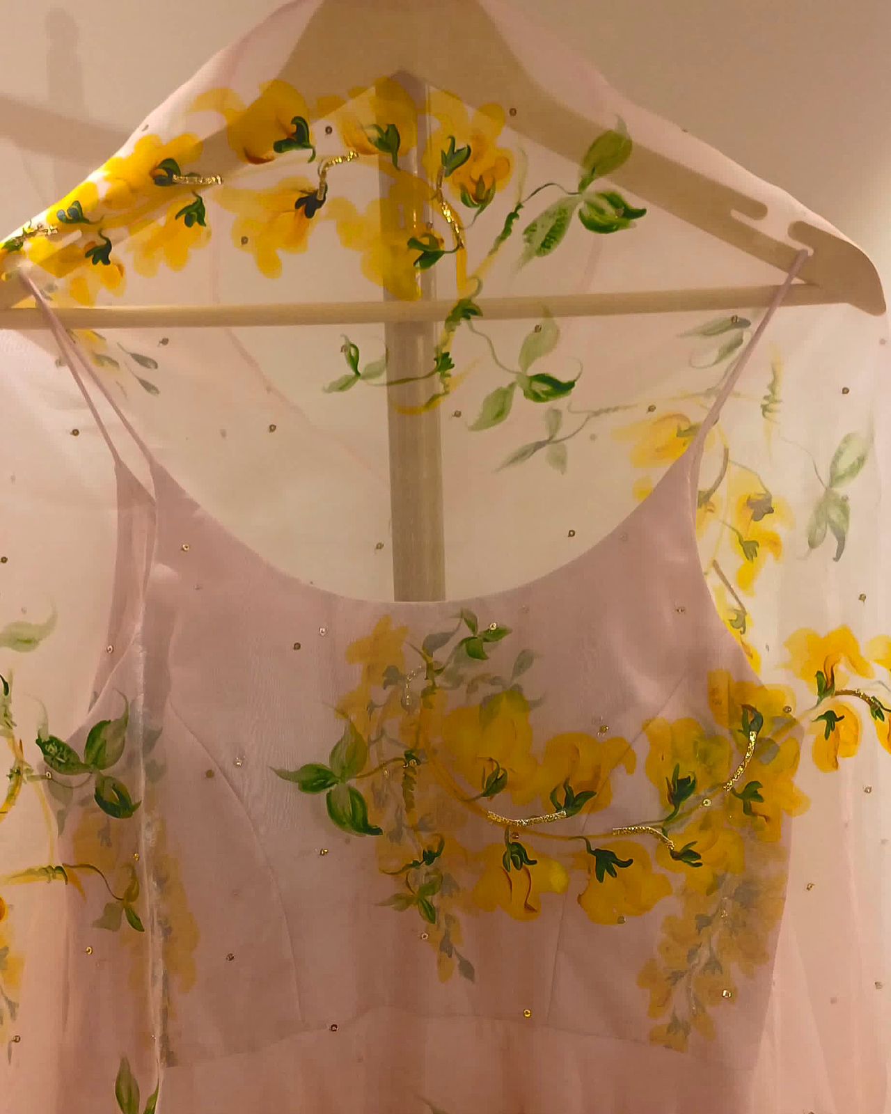 Korean Golden Rains on Lilac Flaired Kurta