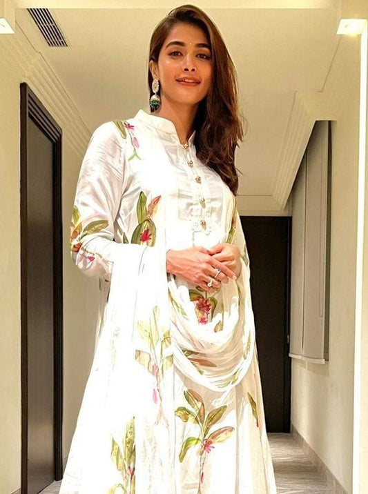 Banana Trees Ivory Silk Kurta