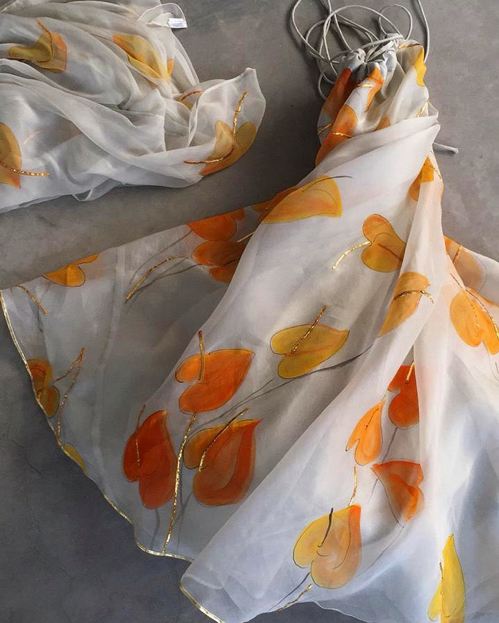 Yellow Anthuriums - lehenga