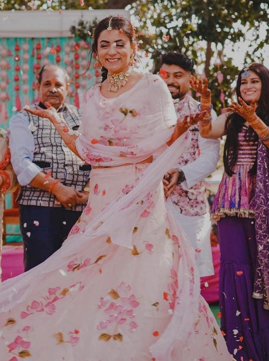 Bouganville’s on Dull rose- Lehenga