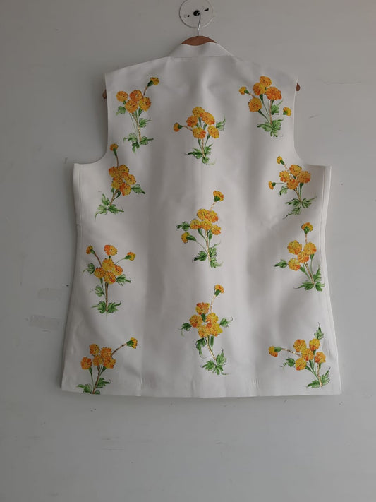 Marigolds on Nehru jacket