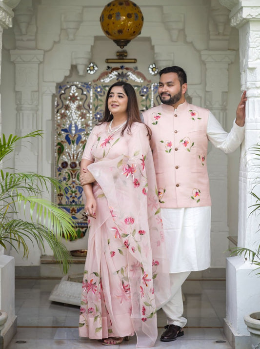 Honey- Suckle on Nehru Jacket