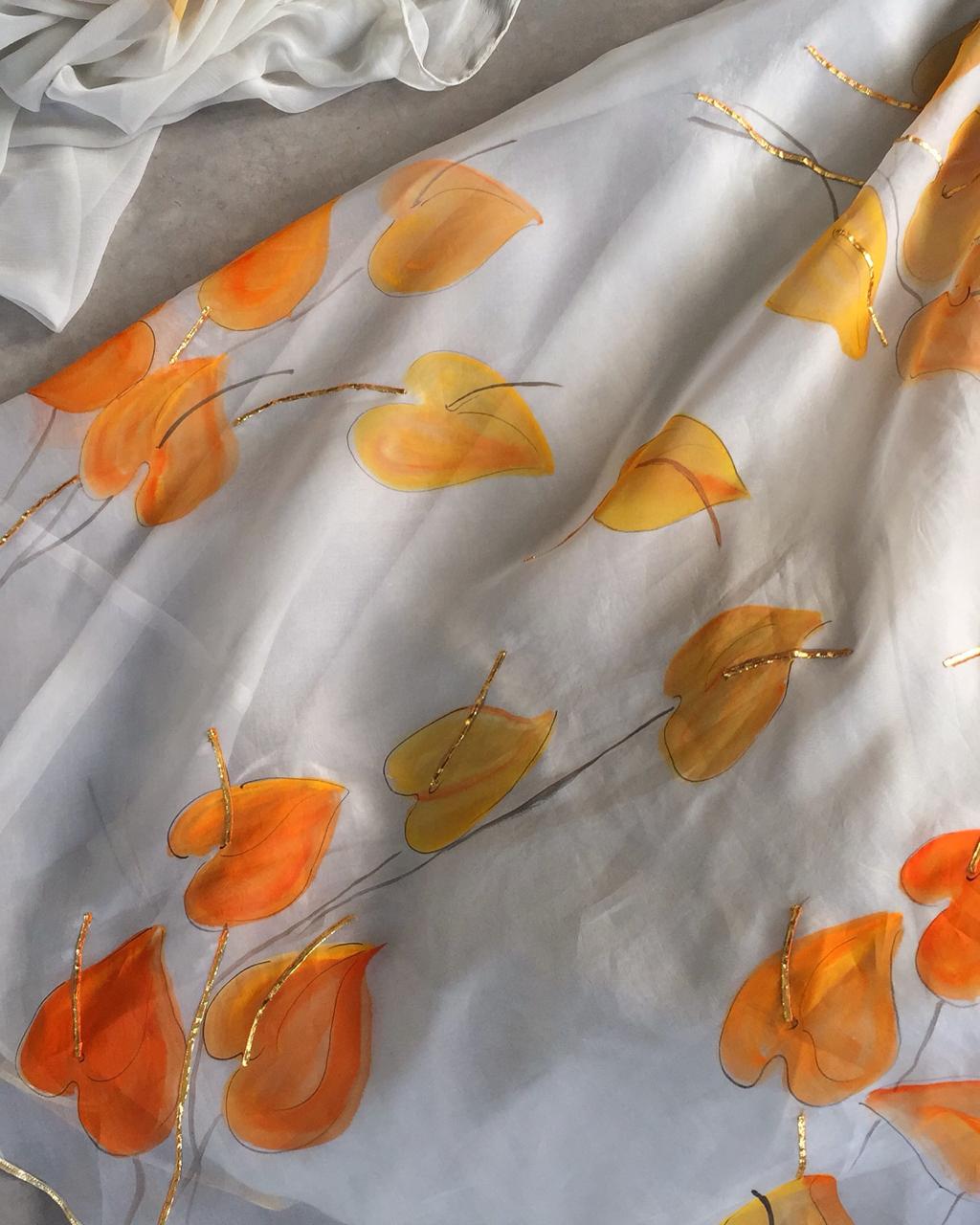 Yellow Anthuriums - lehenga