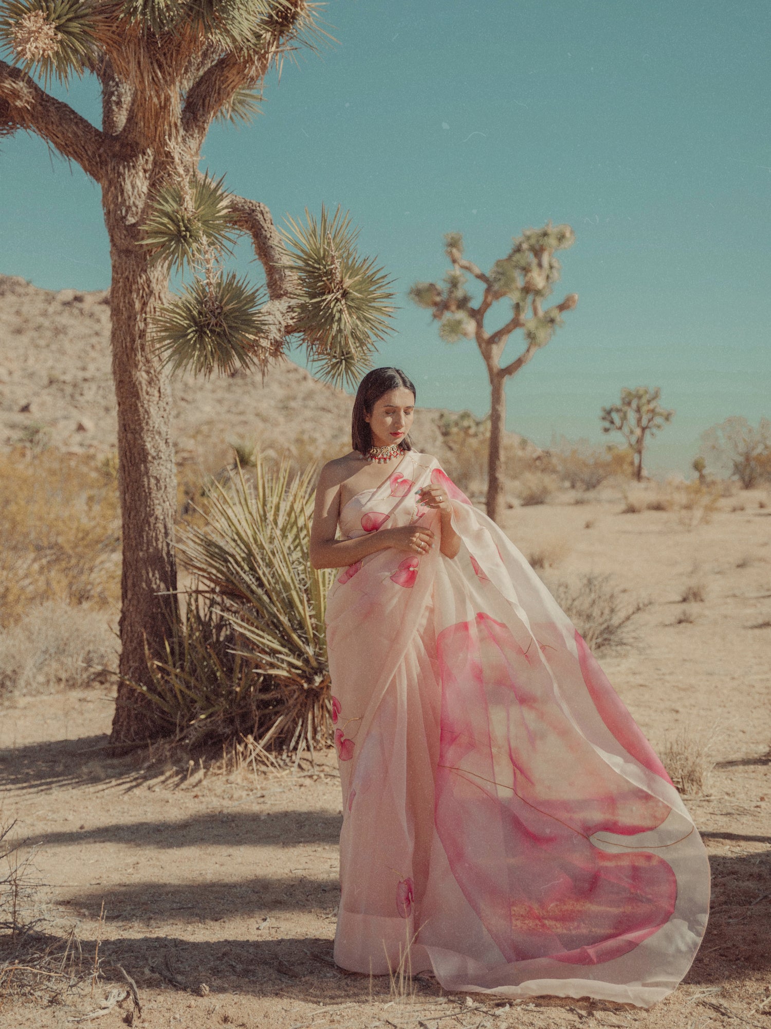 Hand Painted Organza Sarees