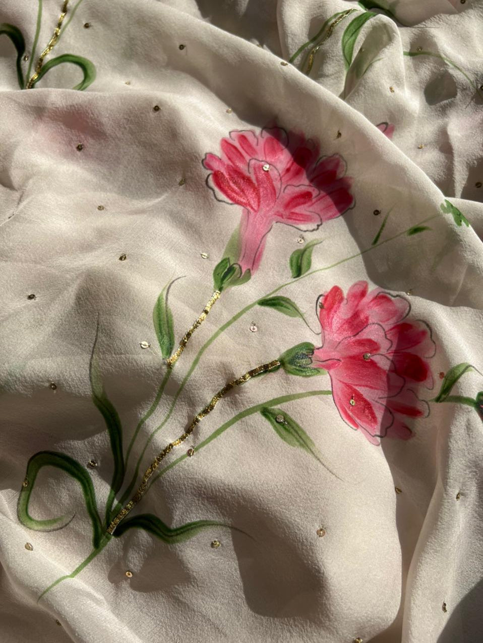 Hand Painted Chiffon Sarees