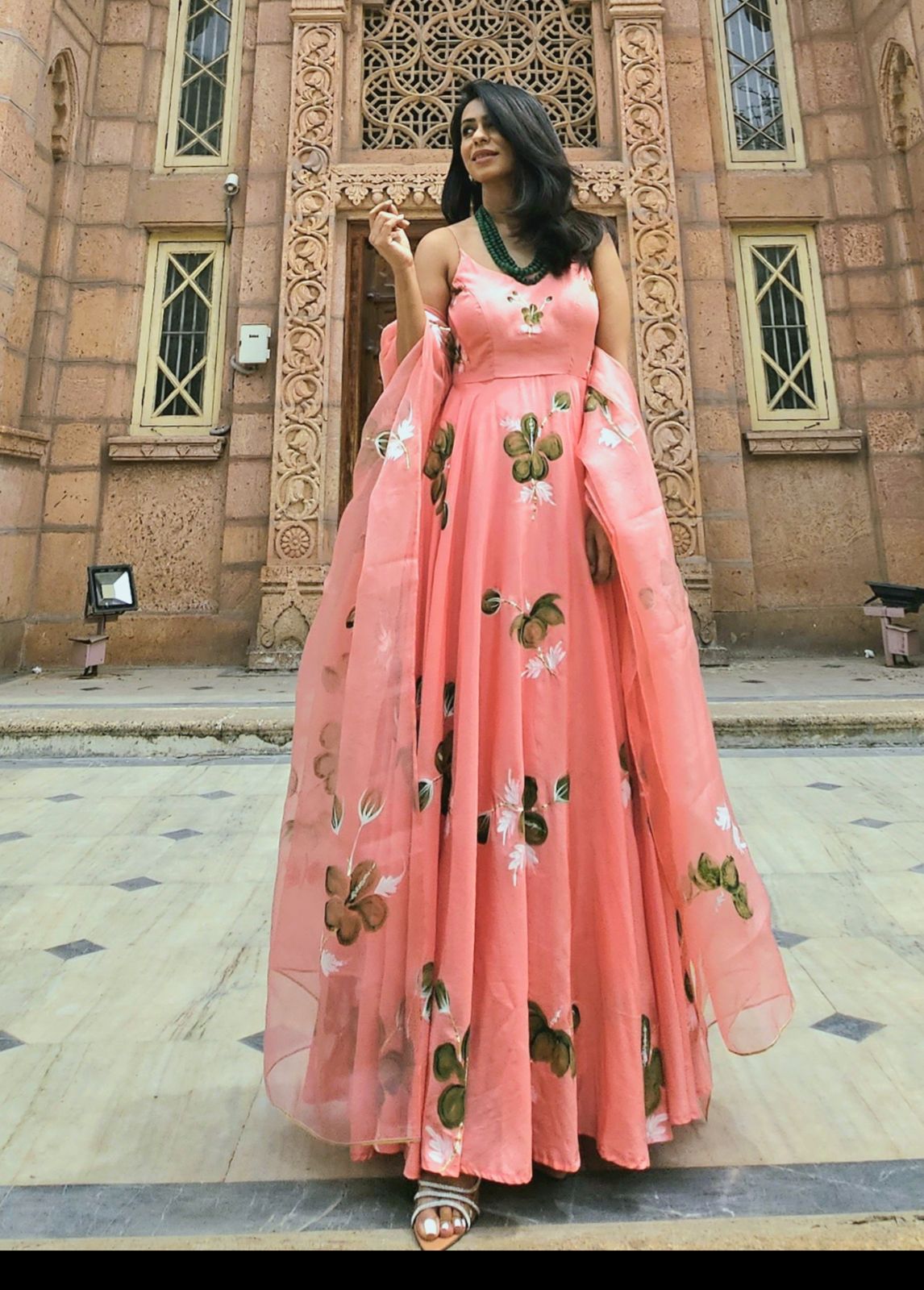 Gajri Color Party Wear Designer Gown Kurti :: ANOKHI FASHION