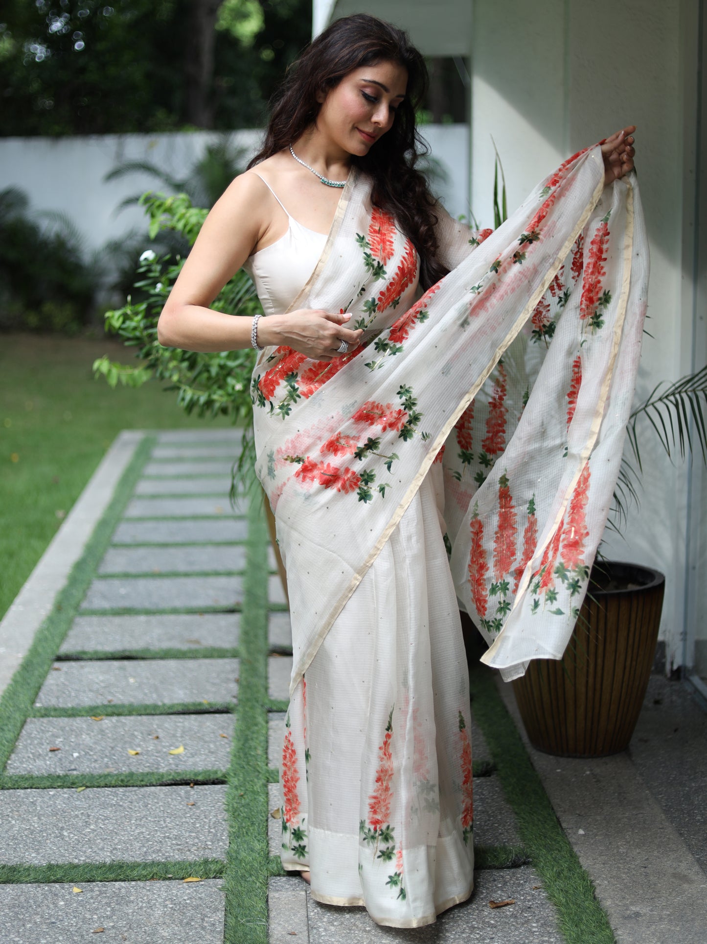 Popsicles on Kota silk saree with sequins