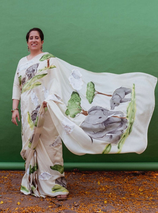 Elephant Whisperer Saree