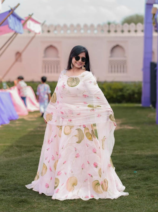 Lehenga with Lotus