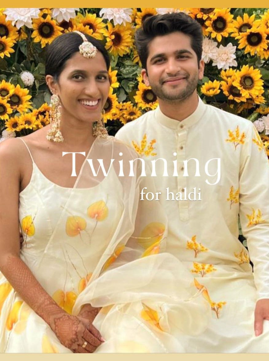 Maple Trees on Lemon Men's kurta