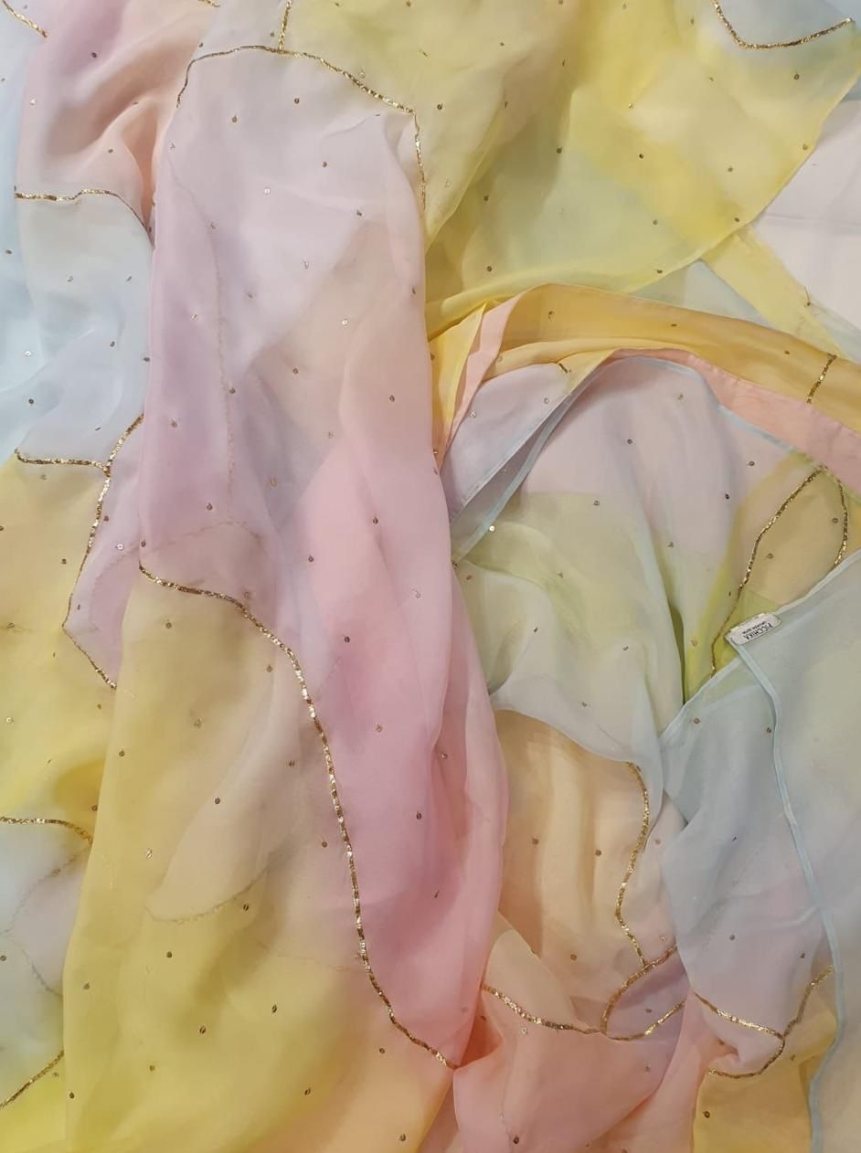 Dreamy Saree In Flat Chiffon with Sequins