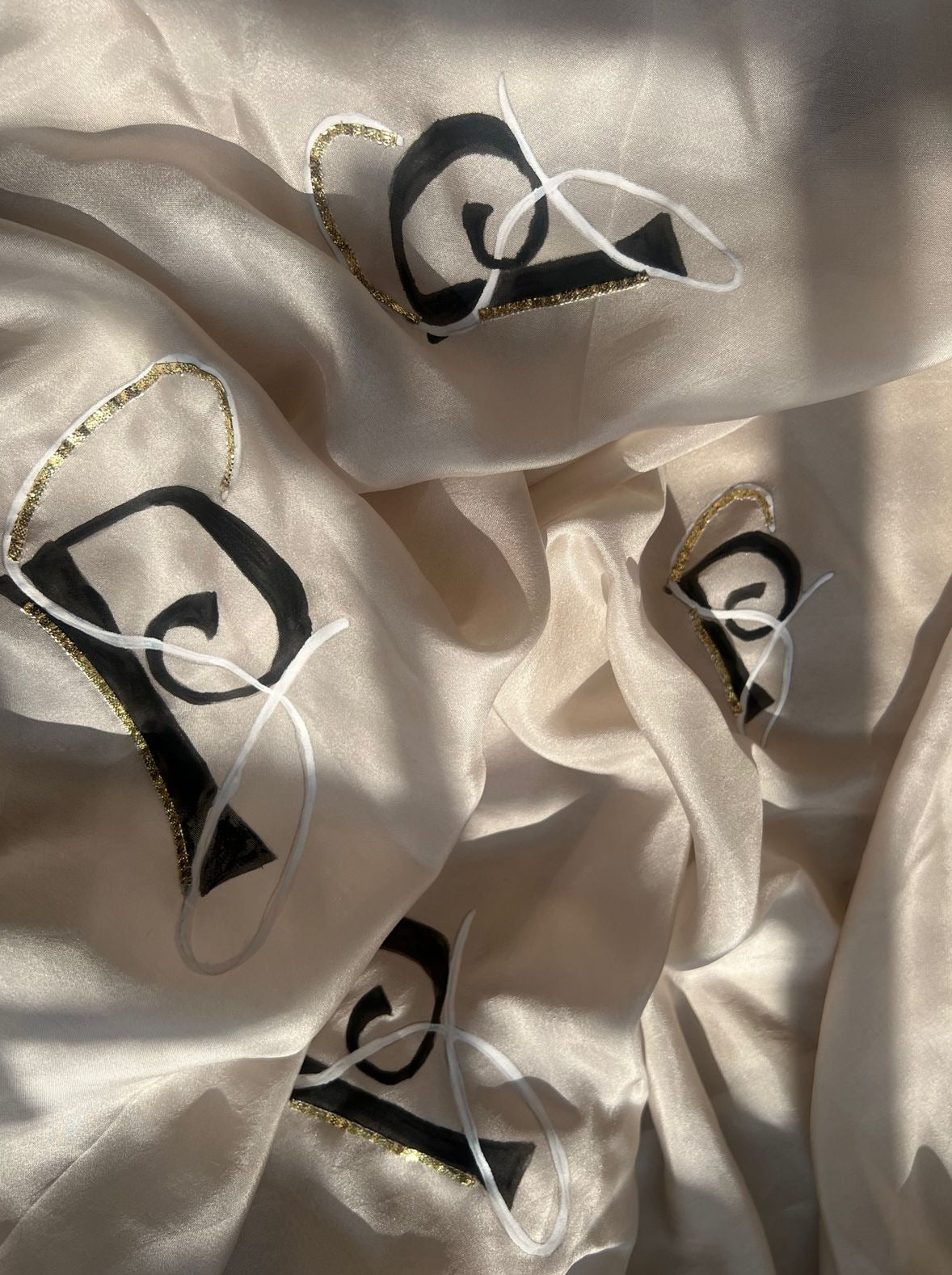 Custom Initials on a Silk Saree