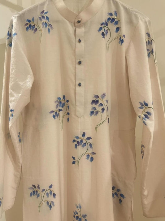 Bluebells on Mens Kurta