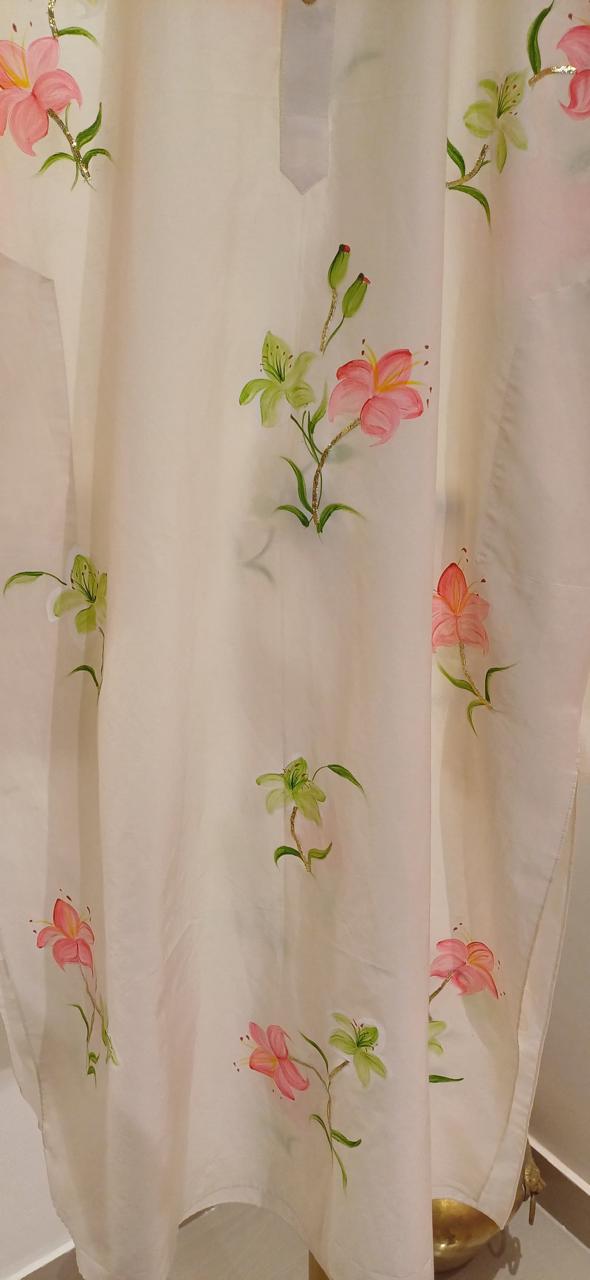 Lily Rosea on Ivory Mens Kurta
