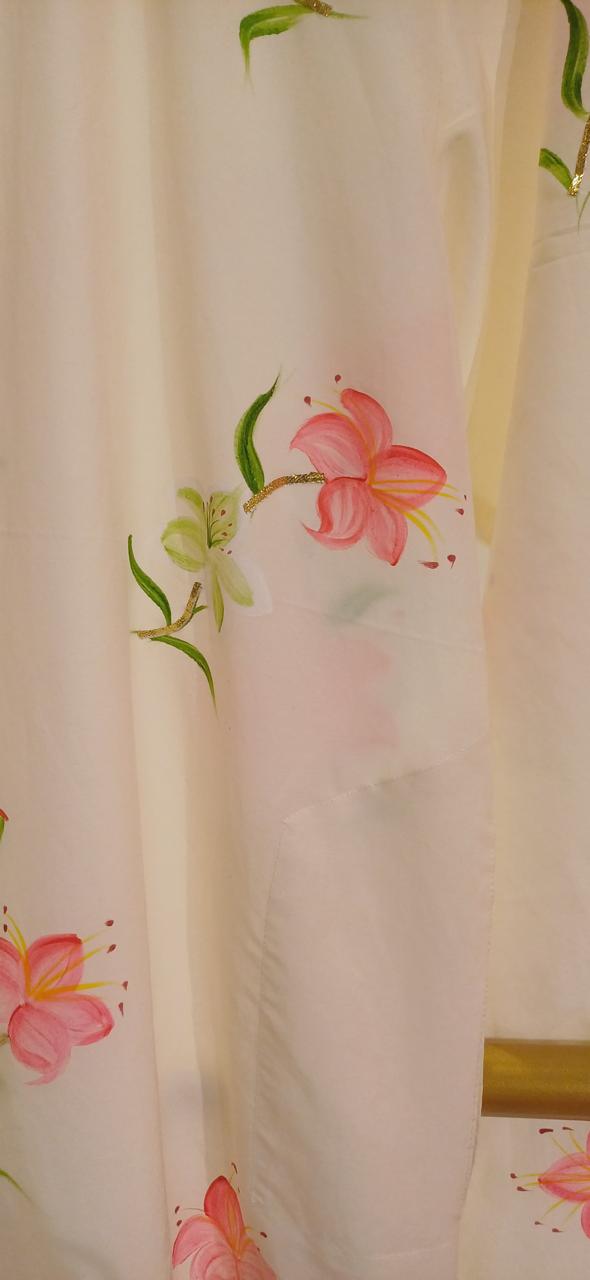Lily Rosea on Ivory Mens Kurta