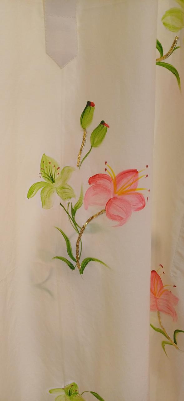 Lily Rosea on Ivory Mens Kurta