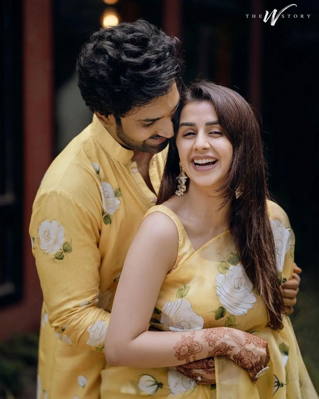 White roses on Haldi yellow Mens kurta