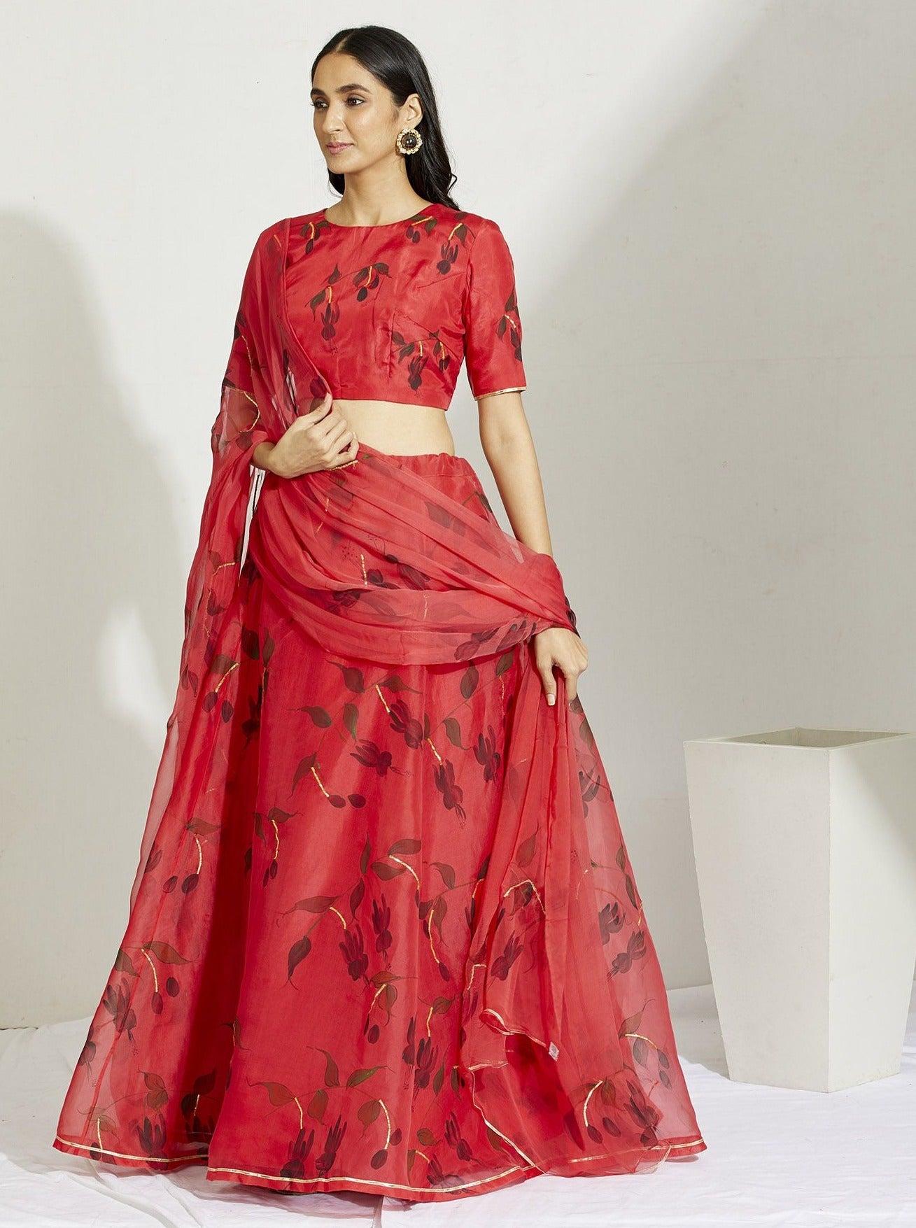 The Red Fuchsia Lehenga