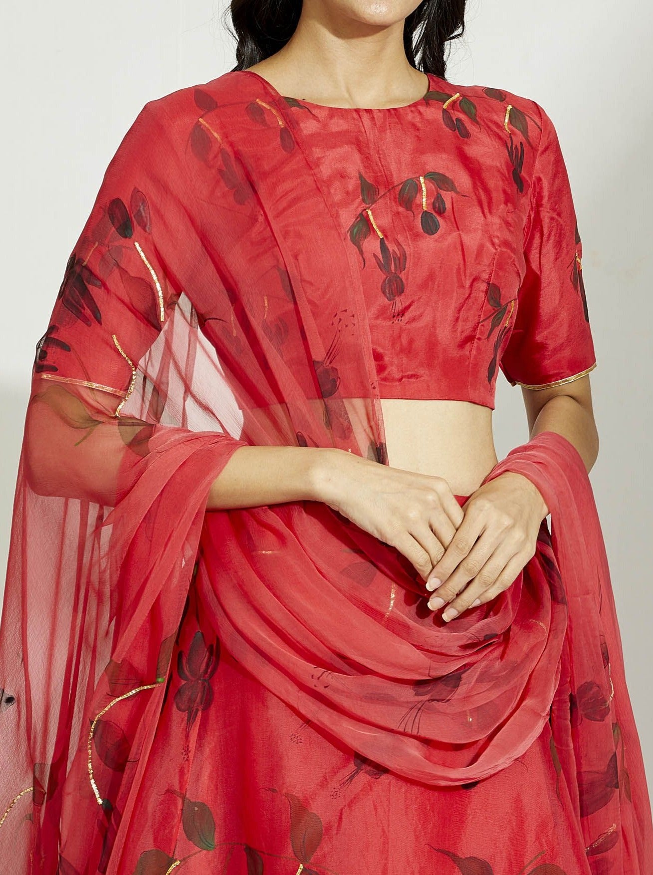 The Red Fuchsia Lehenga