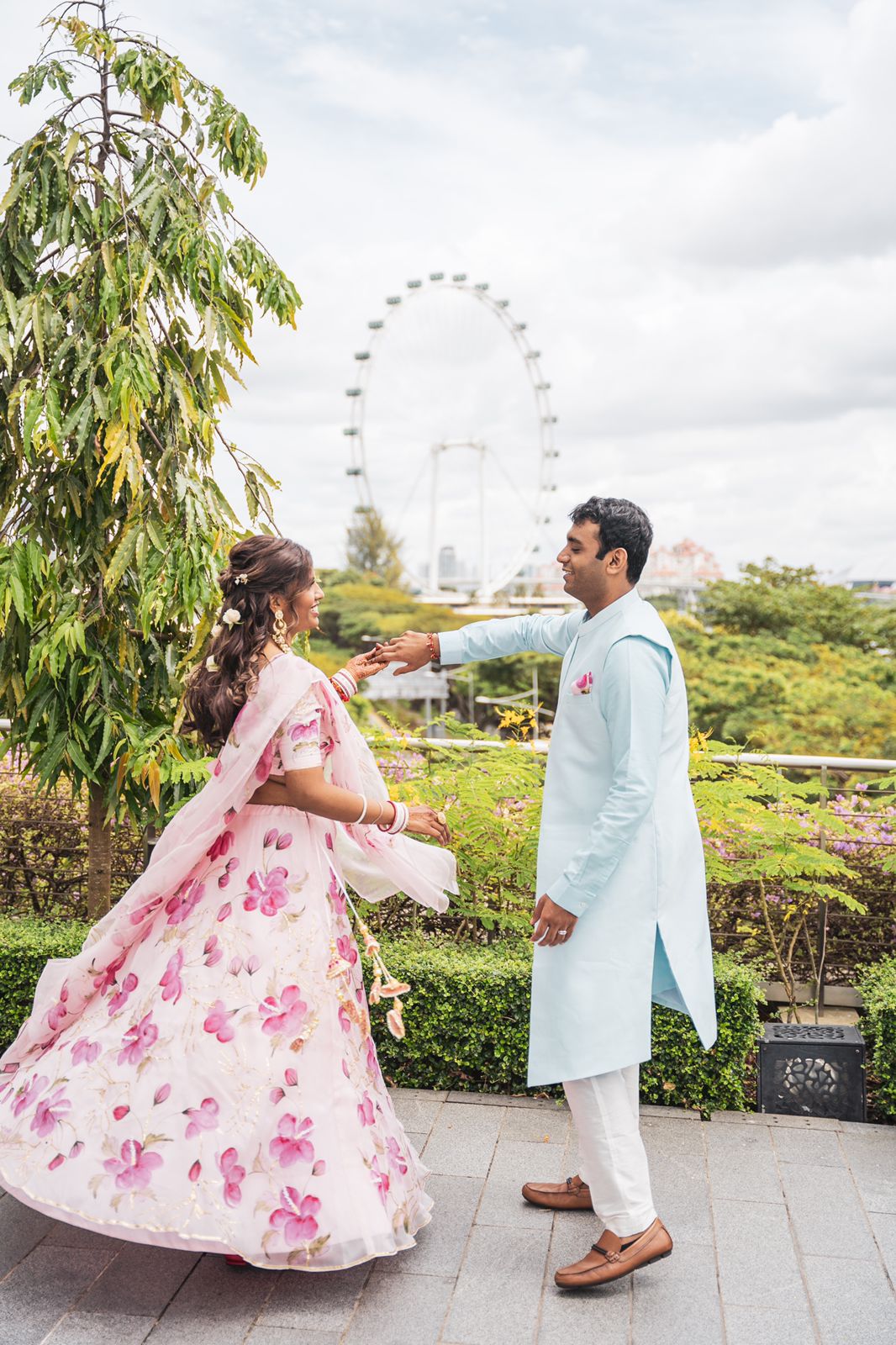 Hibiscus bridal lehenga