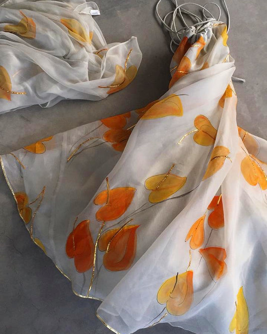 Yellow Anthuriums - lehenga