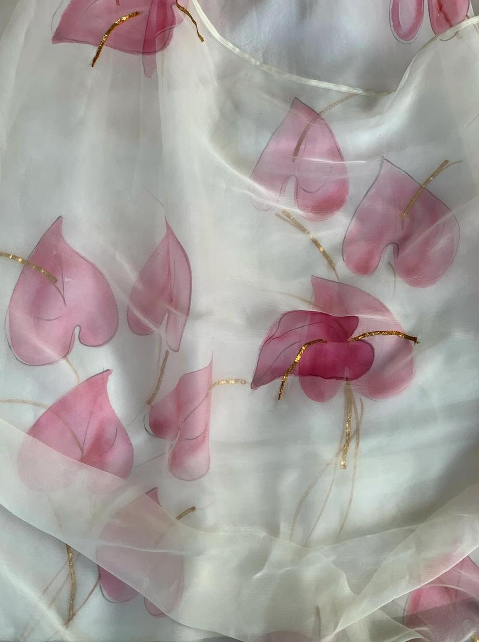 Pink Anthurium Lehenga