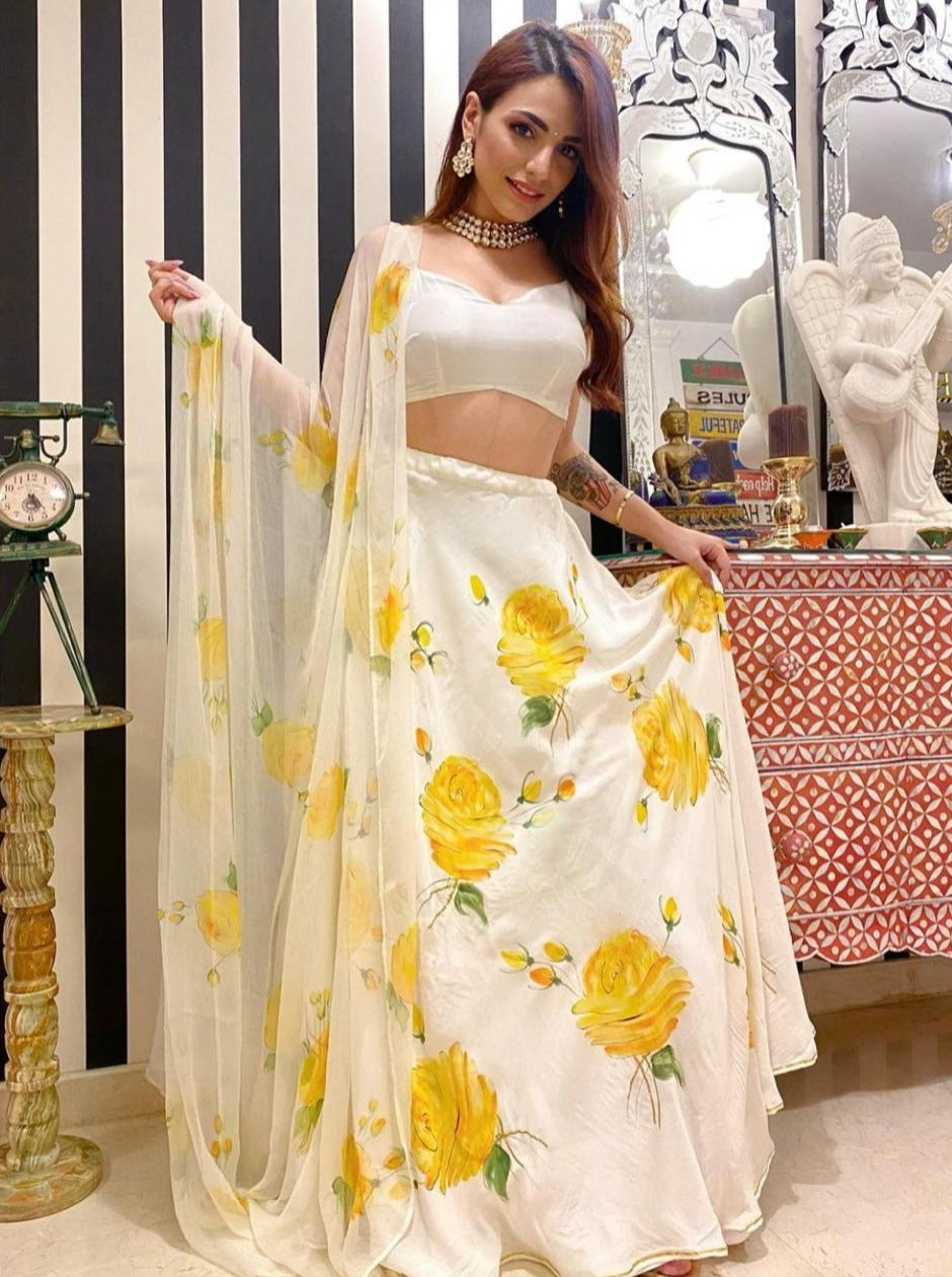 Lemon rose Lehenga