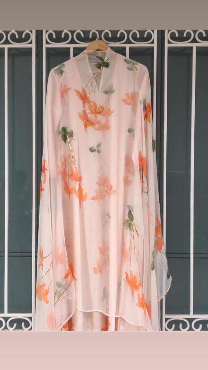 Saffron lily kurta