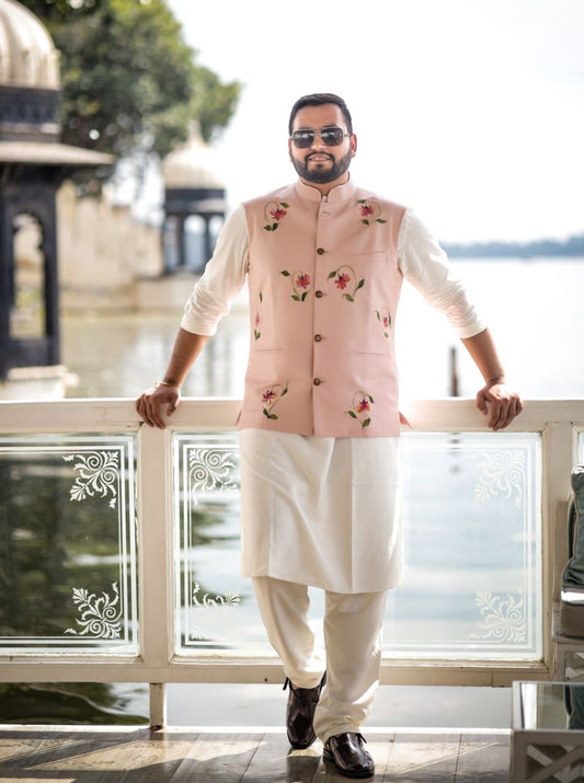 Honey- Suckle on Nehru Jacket