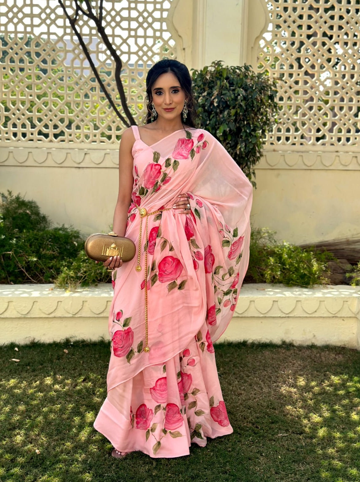 Rosepink Saree in Georgette