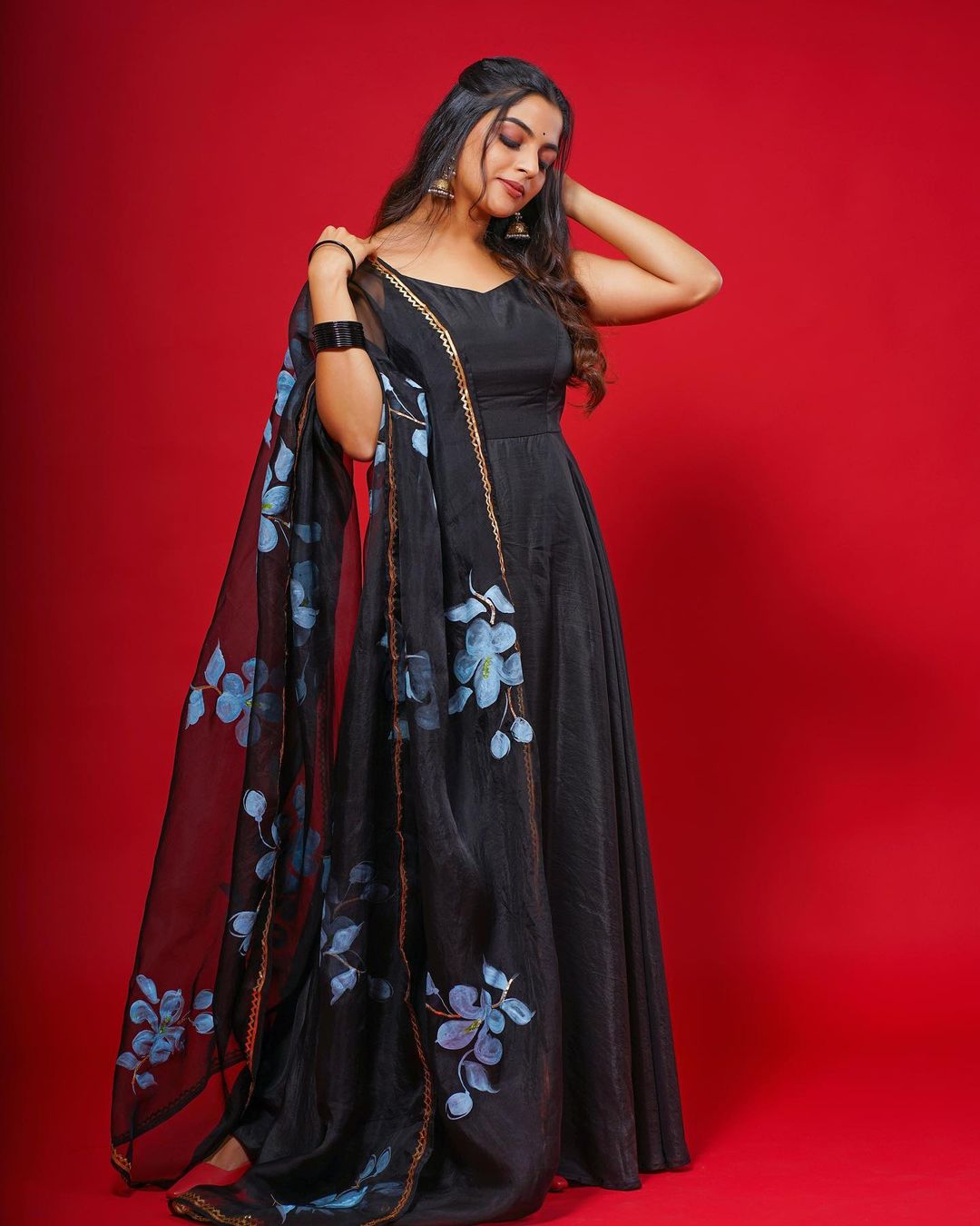 Hibiscus on Black Gown