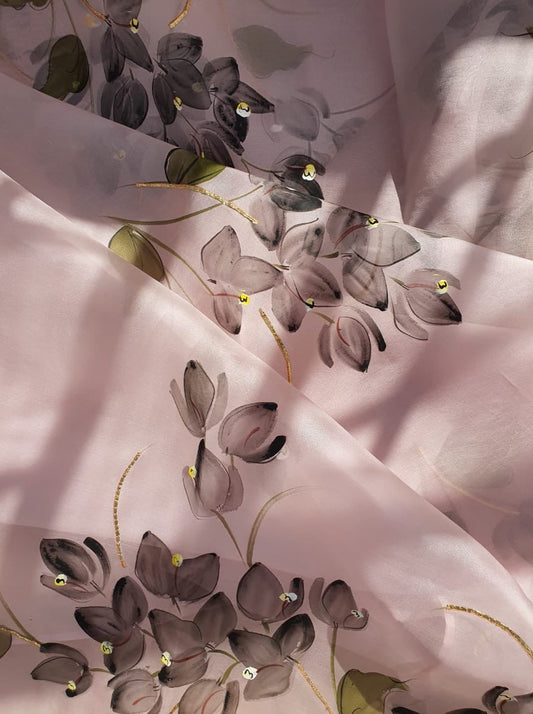 Bouganville’s on Lavender Organza Saree